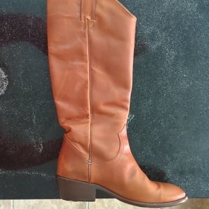 Women's tall Frye boots in cognac